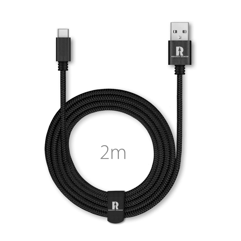 Câble de connexion USB-C Rocket Games 2m noir pour manette PS5